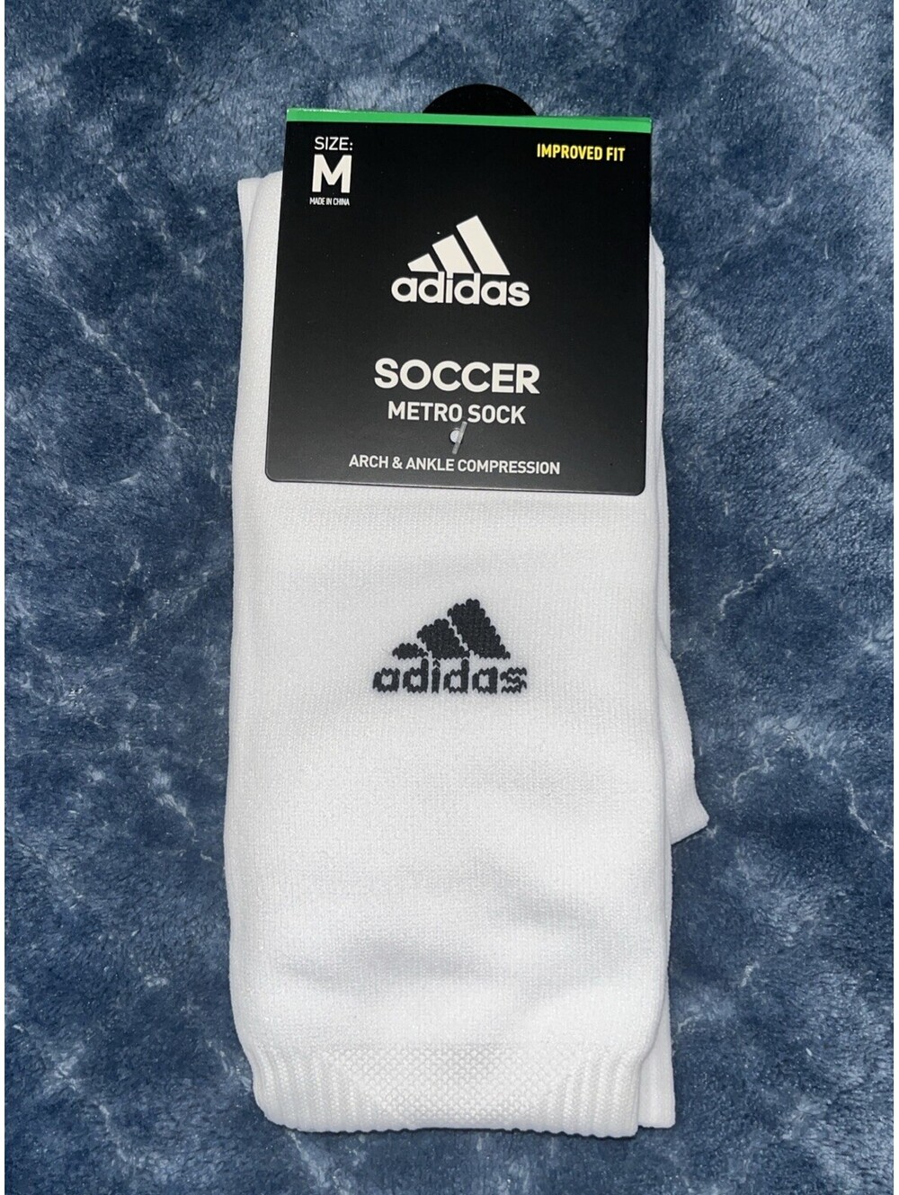 Adidas Soccer White Metro Socks Unisex Sz M (Men 5-8.5/Women 5-9.5) 5152119C New